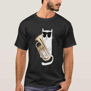 T-shirt Chat amusant portant des lunettes de soleil Jouant