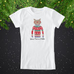 T-Shirt Chat amusant portant des lunettes, laide pull de N<br><div class="desc">Chirurgie hivernale amusante avec un chat portant des lunettes rouges et un Sweater nordique de Noël "laid". En fait, on pense qu'il est plutôt mignon ! Personnalisez avec votre propre texte personnalisé ou supprimez simplement. Fait une chemise parfaite pour une fête de Noël moche, chemise de vacances pour n'importe quel...</div>