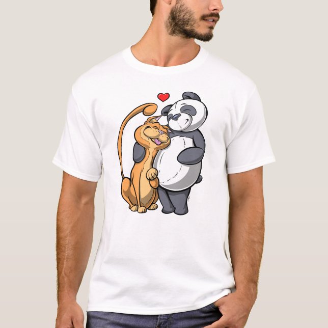 T-shirt Chat and Panda Love (Devant)