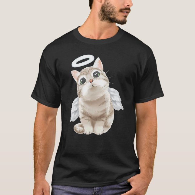 T-shirt chat ange pour jolis petits chats minou chaton Ado (Devant)