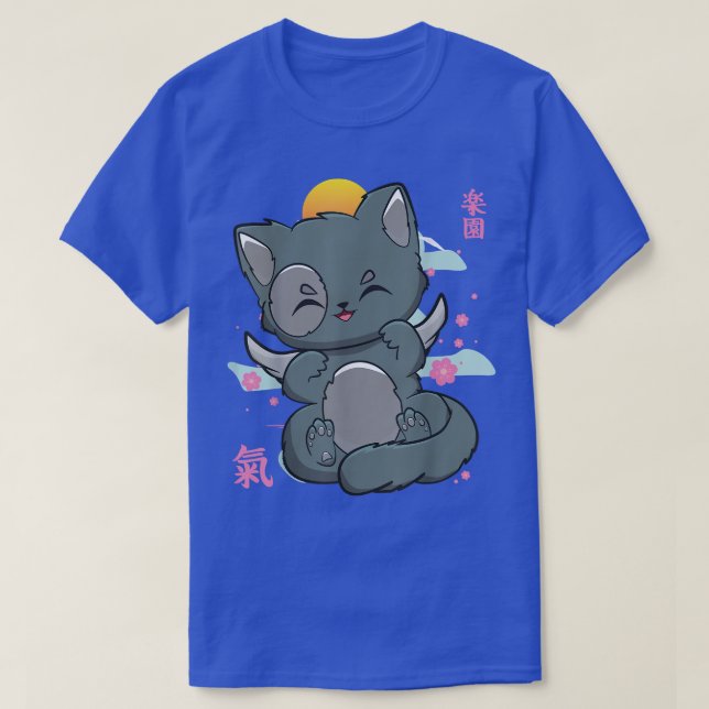 T-shirt Chat Angelcore Kitten Chibi Anime Neko Pastel Goth (Design devant)