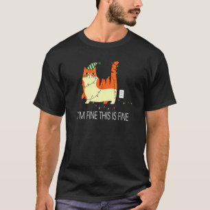 T-shirt Chat Anglé Dans Les Lumières De Noël Je M'Aime Il