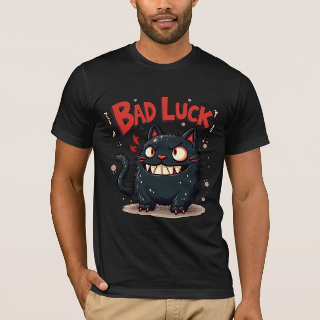 T-Shirt Chat Angry Bad Luck  (Devant)