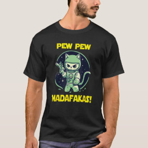 T-shirt Chat Angry Pew Madafakas Astronaute Spatial