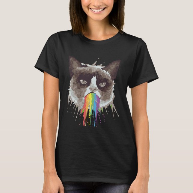 T-shirt Chat Arc-en-ciel (Devant)