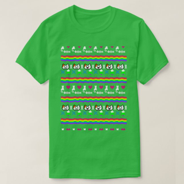 T-shirt chat arc-en-ciel (Design devant)
