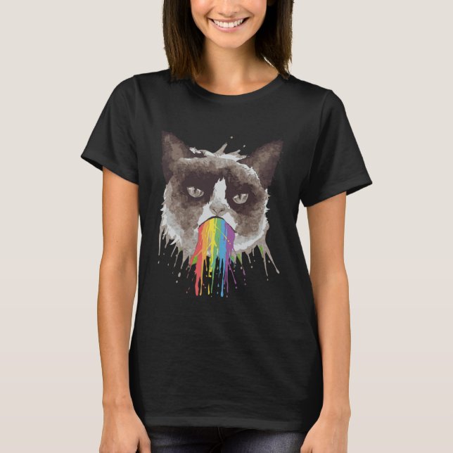 T-shirt Chat arc-en-ciel (Devant)