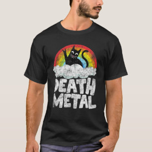 T-shirt Chat Arc-en-ciel Bande métallique lourde Enfants 