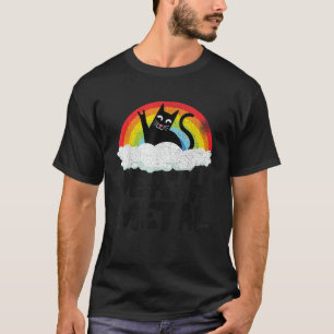 T-shirt Chat Arc-en-ciel Bande métallique lourde Enfants G
