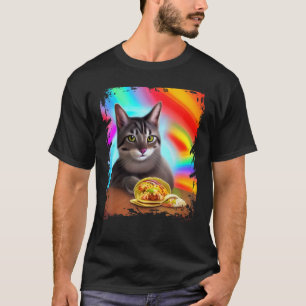 T-shirt Chat Arc-en-Ciel Drôle Taco Chaton Mème Internet