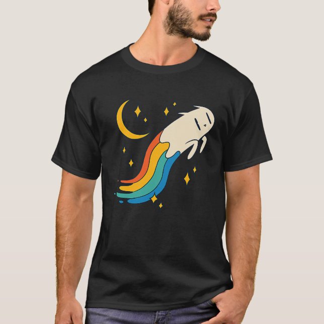 T-shirt Chat Arc-en-Ciel Volant Mème Chat Emo Soft Grunge  (Devant)