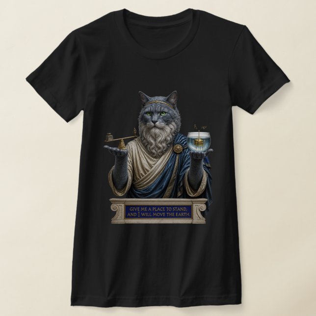T-shirt Chat Archimède Bleu Russe (Poser)