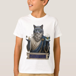 T-shirt Chat Archimède Bleu Russe