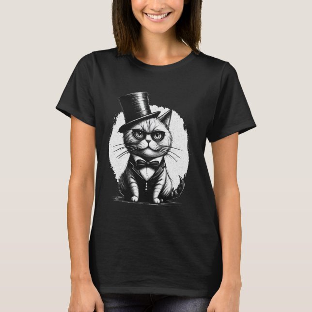 T-shirt Chat Aristocratique - Chat Drôle (Devant)