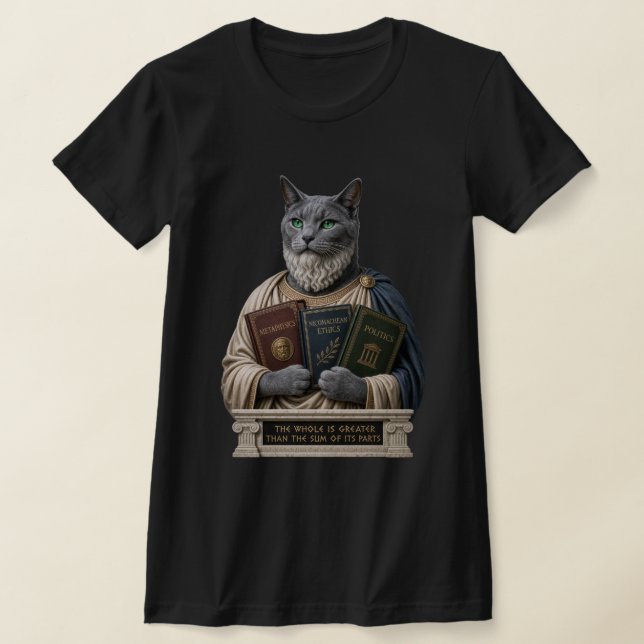 T-shirt Chat Aristote Bleu Russe (Poser)