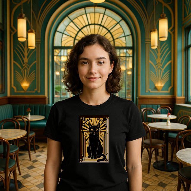 T-shirt Chat Art Déco Rétro (Créateur téléchargé)