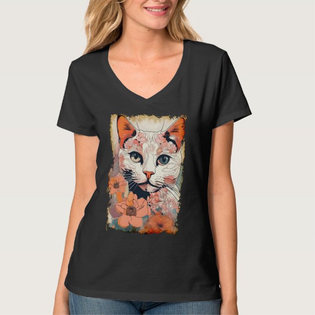 T-shirt Chat Artistique (Devant)