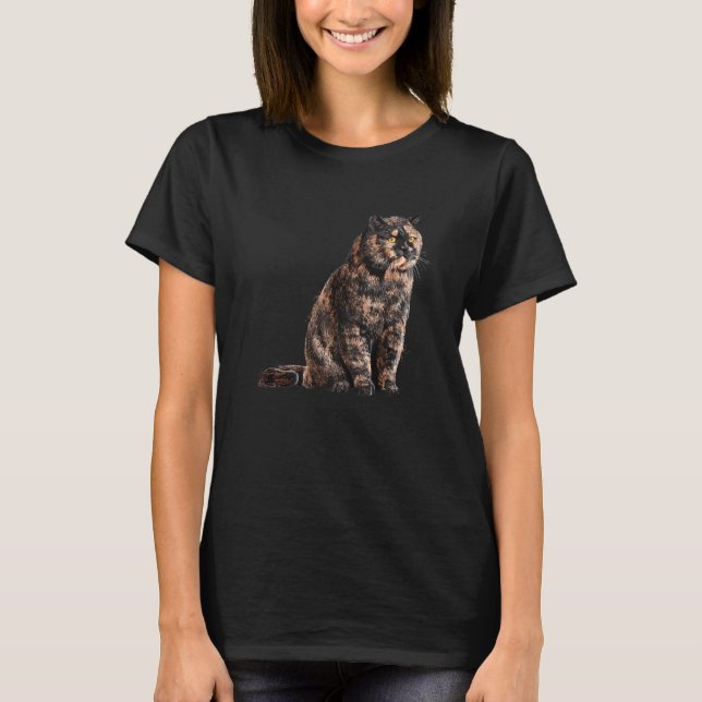 T-shirt Chat assis Tortie British Shorthair (Devant)