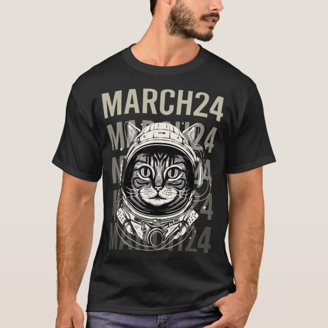 T-shirt Chat astronaute - 24 mars 24 (Devant)