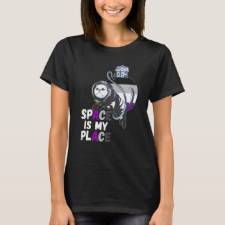 T-shirt Chat astronaute asexué Rétro Espace est ma place A