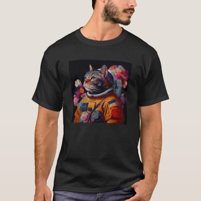 T-shirt Chat Astronaute Coloré (Devant)