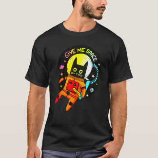 T-shirt Chat Astronaute Donnez-Moi Espace Galaxie Science 