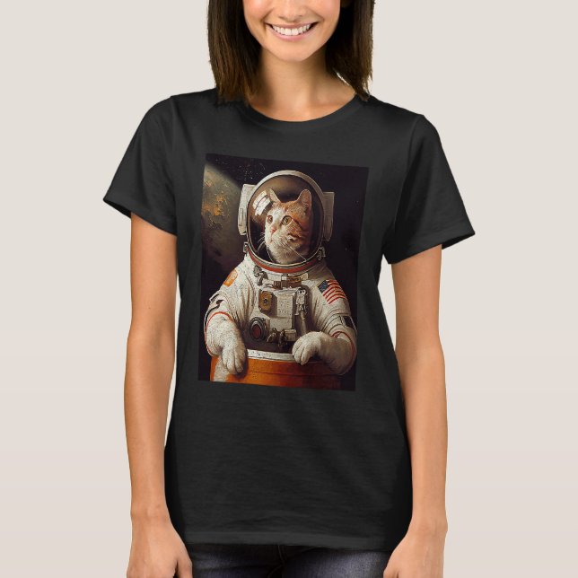 T-shirt Chat Astronaute Espace (Devant)