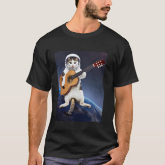 T-shirt Chat astronaute flottant dans l'espace jouant de l