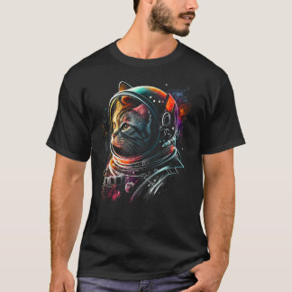 T-shirt Chat Astronaute ou Chat Drôle d'Espace sur Galaxy