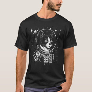 T-shirt Chat Astronaute Smoking Veste Espace Galaxie Amour