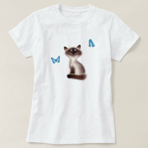 T-shirt Chat astucieux et papillons