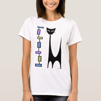 T-shirt Chat atomique avec rectangles Mod 2