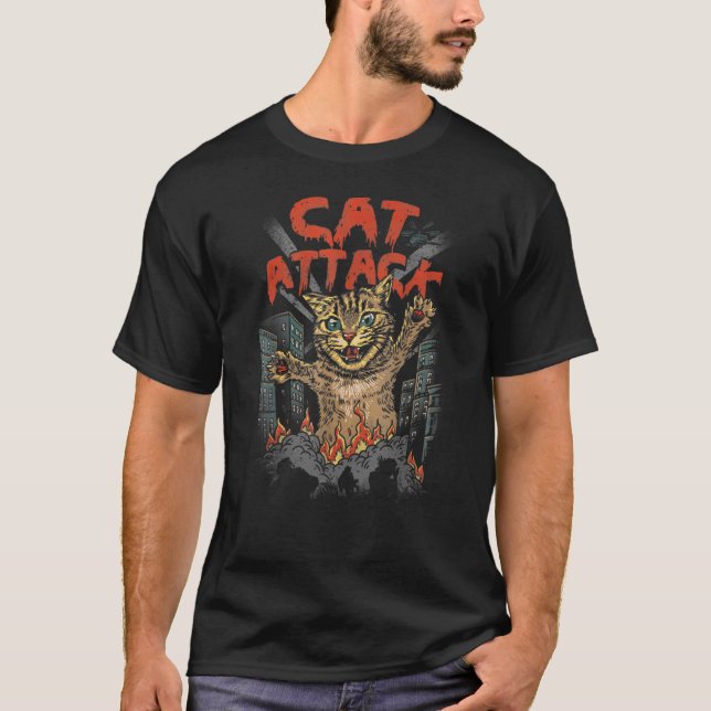 T-shirt Chat Attaquant La Ville Chat Rampage Kitten (Devant)