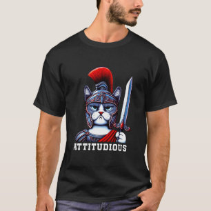 T-shirt Chat ATTITUDIOUS Dieu Grec Romain Gladiateur Attit