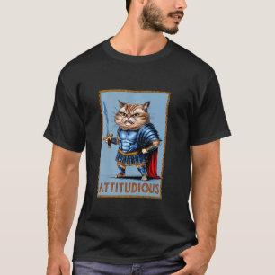 T-shirt Chat ATTITUDIOUS Dieu Grec Romain Gladiateur Attit