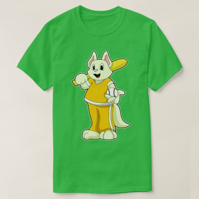 T-shirt Chat au baseball avec une batte de baseball (Design devant)