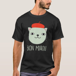 T-shirt Chat au Béret Français Chaton Avec Chapeau Bon M