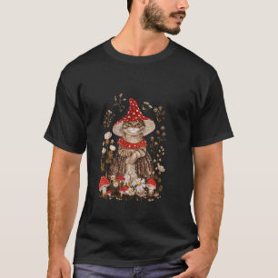 T-shirt Chat au chapeau rouge parmi les fleurs sauvages