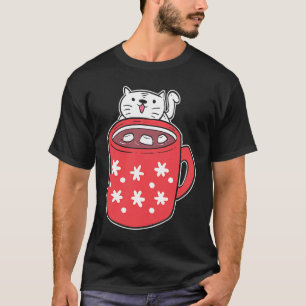T-shirt Chat au Chocolat Chaud Malade de Sucre