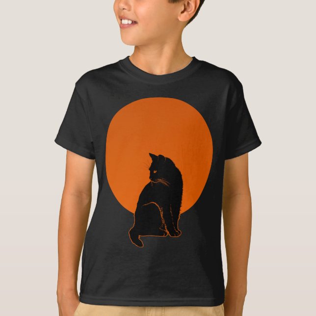 T-SHIRT CHAT AU CLAIR DE LUNE (Devant)