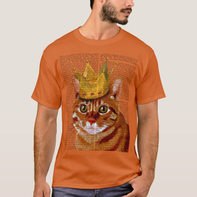 T-shirt Chat au gingembre avec Portrai de la Couronne (Devant)