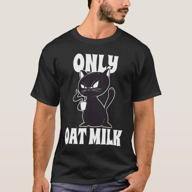 T-shirt Chat au Lait d'Avoine Uniquement (Devant)