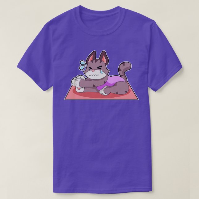T-shirt Chat au Yoga Fitness 2 (Design devant)
