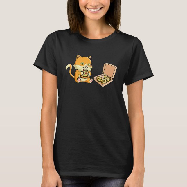 T-shirt Chat aux cheveux rouges dévore avec relish une dél (Devant)