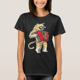 T-shirt Chat Avec Accordéon Accordéoniste Musicien Accordé