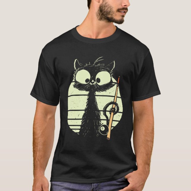 T-shirt Chat Avec Billard Billard Billard Billard Billard  (Devant)