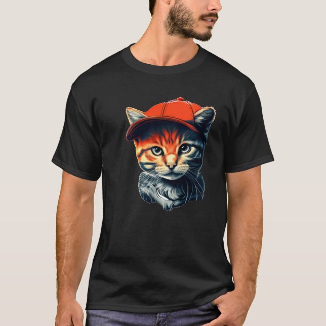 T-shirt Chat avec bonnet (Devant)