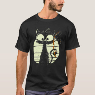 T-shirt Chat avec canne à pêche Chat de pêche Chat mignon