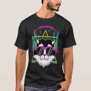 T-shirt Chat Avec Casque Audio Je Suis Avec Le DJ Costume