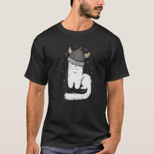 T-shirt Chat avec casque de Viking et griffes